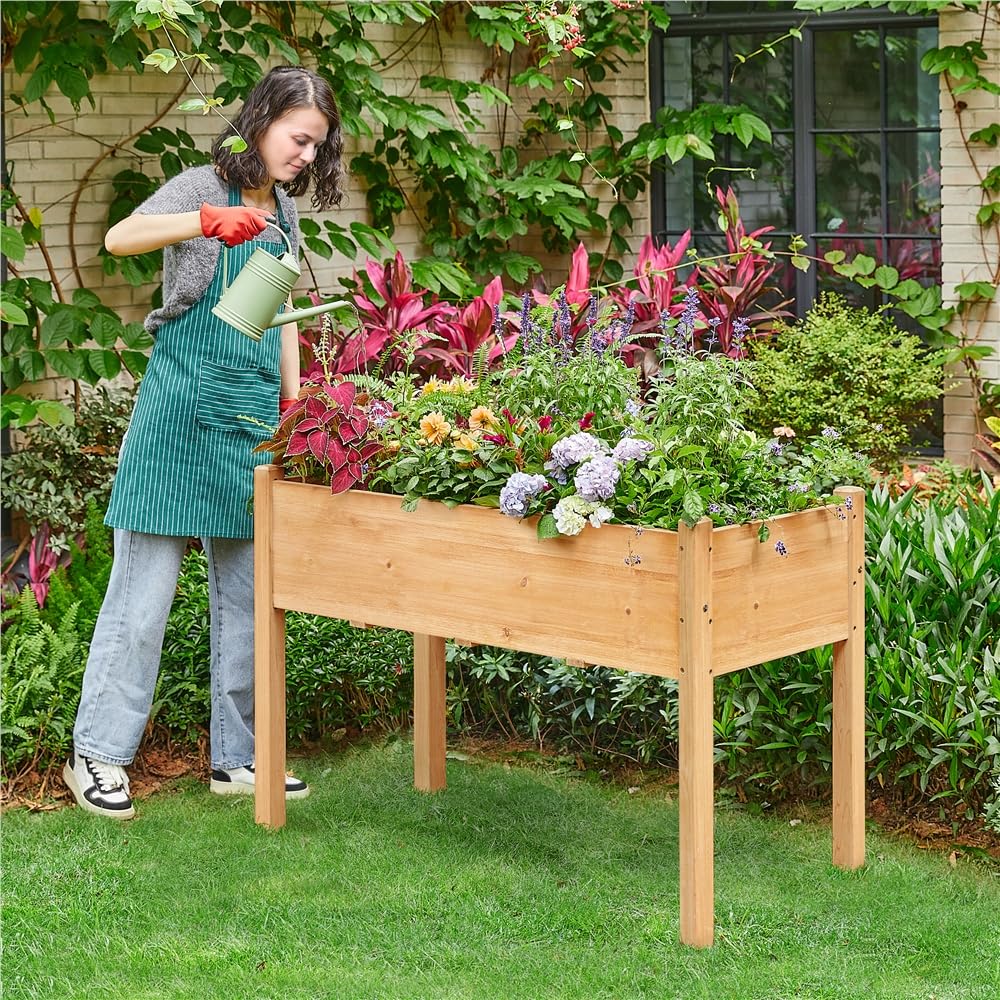 Hochbeet Tannenholz FSC-zertifiziert 120x59x76 cm mit Einlegetasche - Bild 2