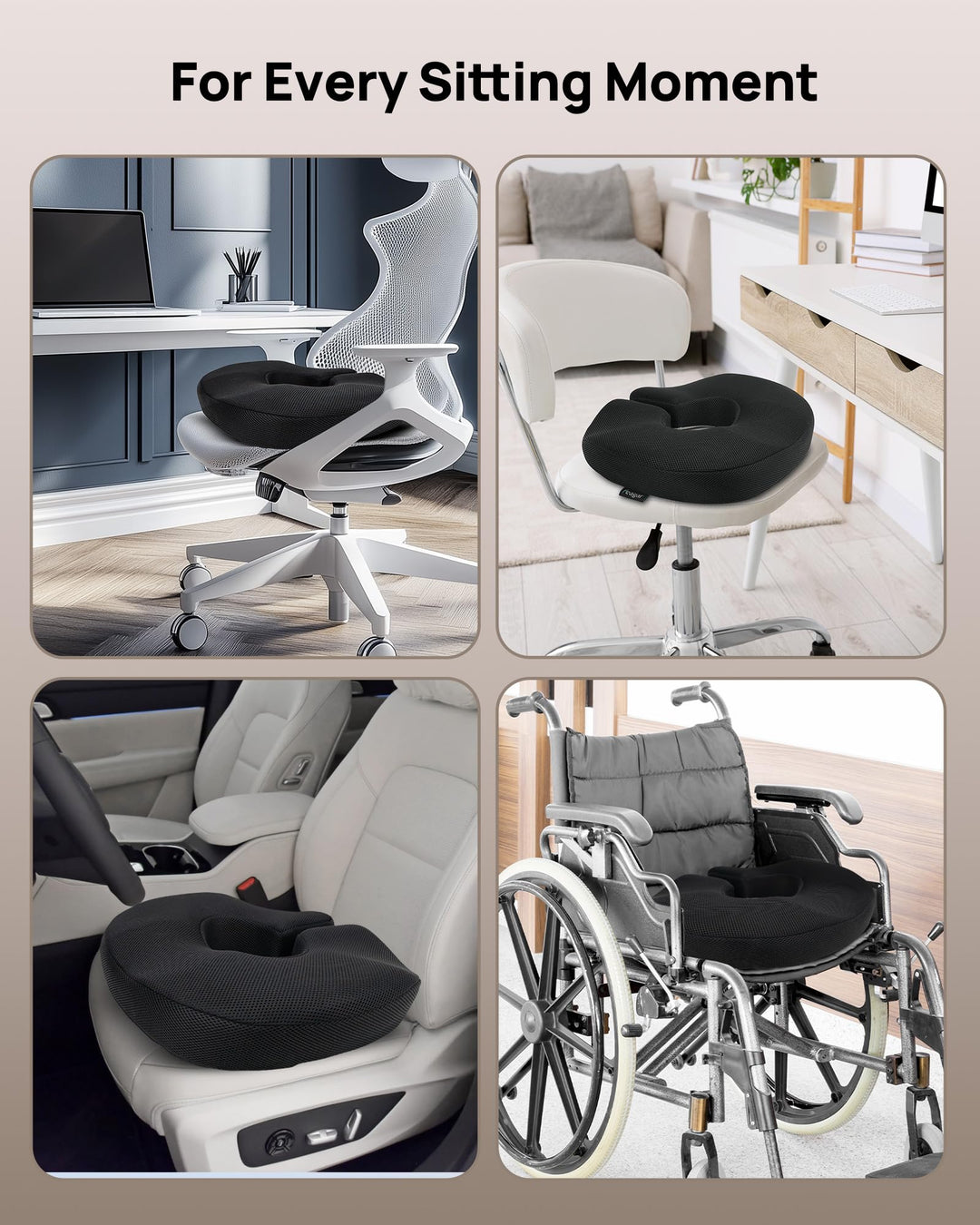 Sitzkissen Memory-Schaum Donut-Form mit Hohlraum 46x38x8 cm ergonomisch - Bild 9