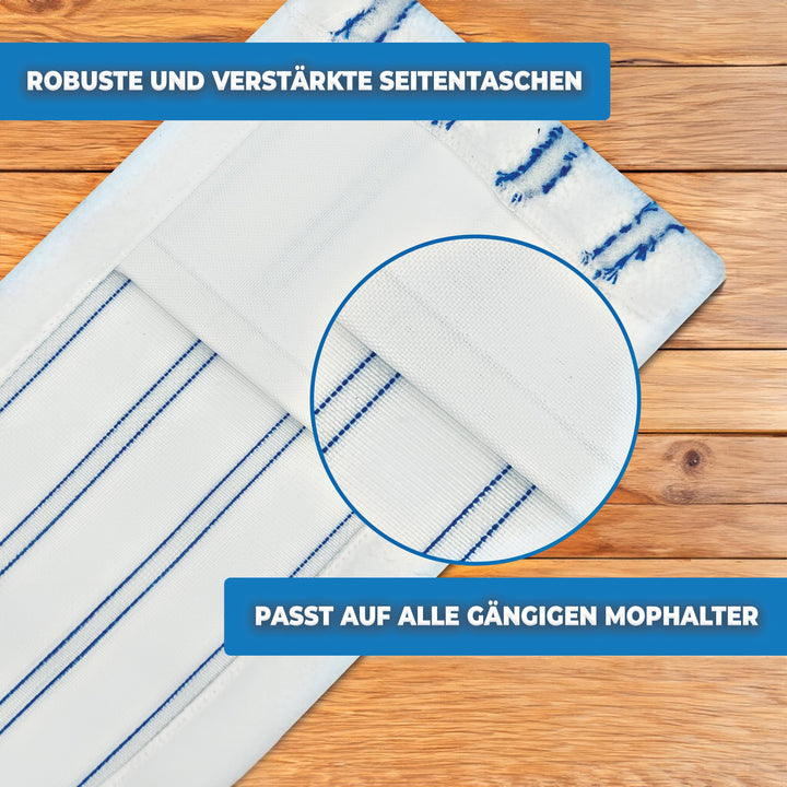 Microfaser Wischbezug 40cm mit Abrasivstreifen 10er-Set für Parkett und Fliesen - Bild 3