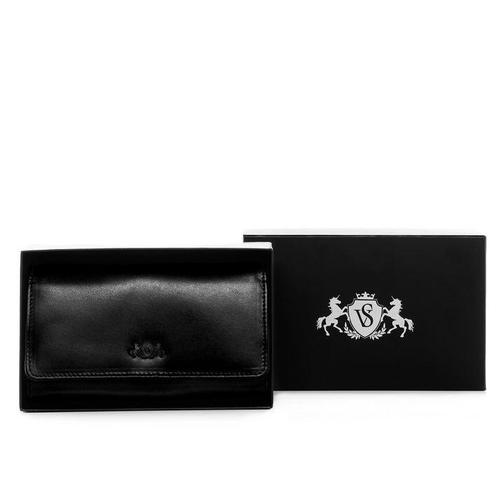 Kellner-Geldbörse mit Holster Echtleder schwarz 13x22x6 cm - Bild 4