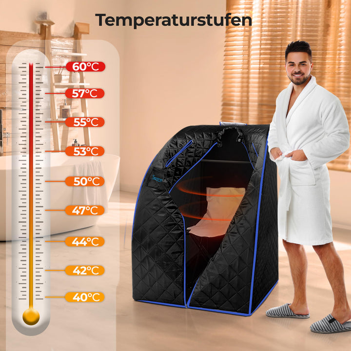 Dampfsauna Zelt faltbar 70x80x98 cm mit Stuhl und Heizmatte - Bild 2
