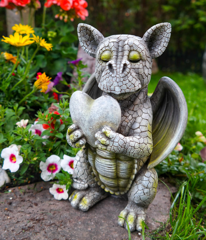Drachenfigur Garten Polyresin Steineffekt frostbeständig 25 cm - Bild 7