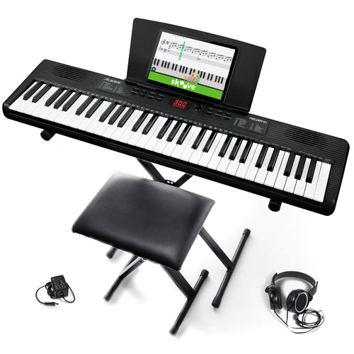Keyboard Piano 61 Tasten mit Ständer, Sitzbank und Kopfhörer