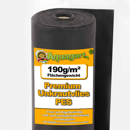 Unkrautvlies Garten 190g/m² Polyester 25m x 1m wasserdurchlässig