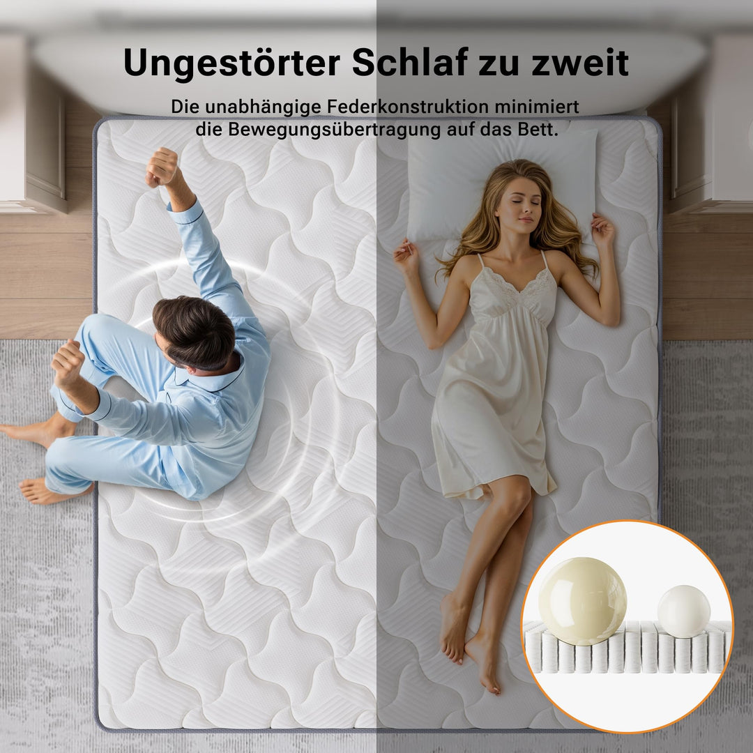 Taschenfederkernmatratze 140x200 cm H3 mit 7-Zonen-System - Bild 5