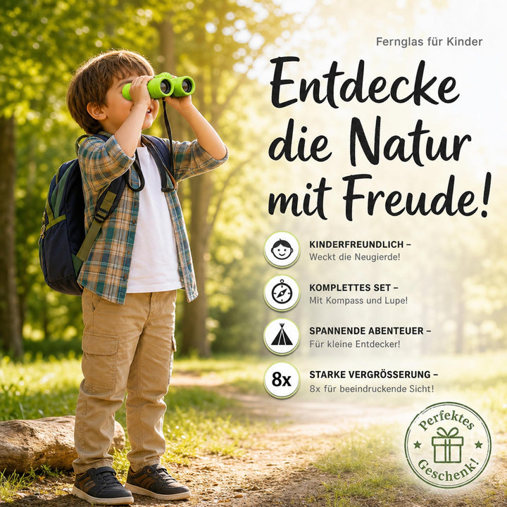 Kinder-Fernglas 8x21 mit Lupe und Kompass grün 3-12 Jahre - Bild 3