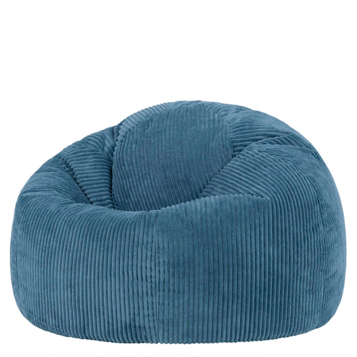 Sitzsack Cord mit Füllung Denimblau 85x85x50 cm für Erwachsene
