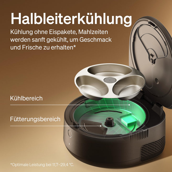Nassfutter-Futterautomat mit Halbleiterkühlung WLAN 3 Kammern - Bild 3