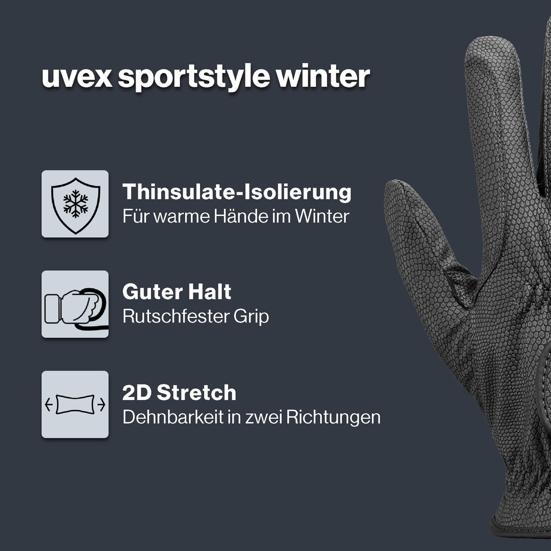 Reithandschuhe Winter Thinsulate gefüttert PU-Grip Größe 5.5 - Bild 2