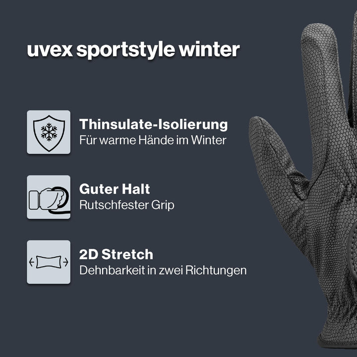 Reithandschuhe Winter Thinsulate gefüttert PU-Grip Größe 5.5 - Bild 2
