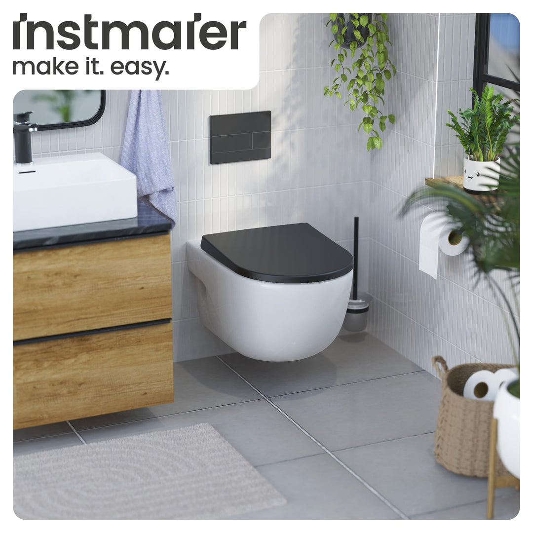 WC-Sitz D-Form Schwarz matt mit Absenkautomatik &amp; Schnellverschluss - Bild 9