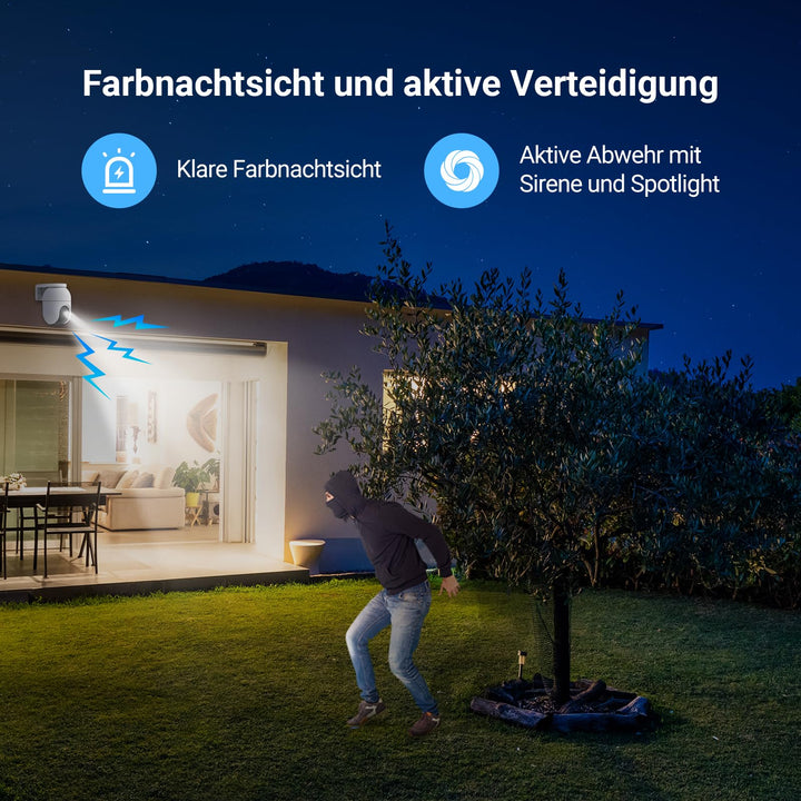 Outdoor WLAN IP Kamera 1080p 360° mit Farbnachtsicht 2er Set - Bild 6