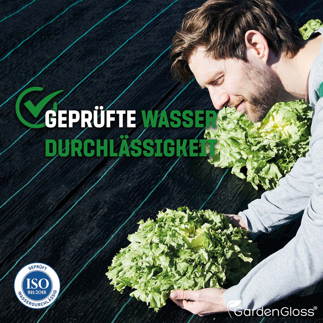 Unkrautvlies 100g/m² wasserdurchlässig UV-stabil 15x2m schwarz - Bild 4