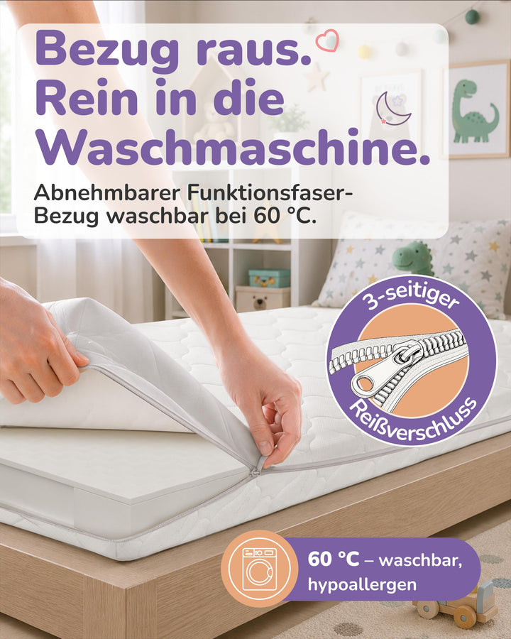 Babymatratze 60x120 cm Kaltschaum mit Trittkante, Oeko-Tex 100 - Bild 5