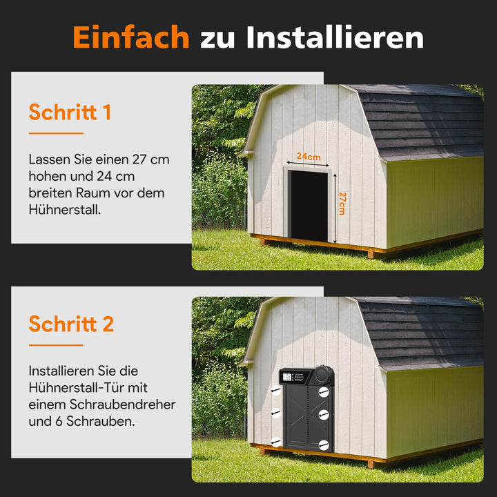 Automatische Hühnerklappe mit Timer 27x24 cm Aluminium batteriebetrieben - Bild 8