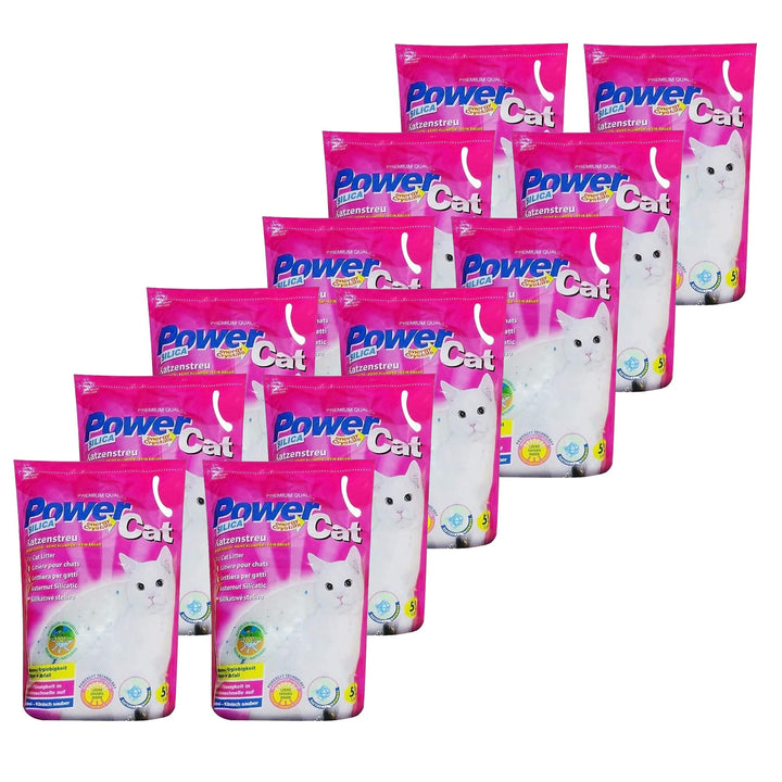 Silikat-Katzenstreu 60 L (12x5L) staubfrei parfümfrei nicht klumpend