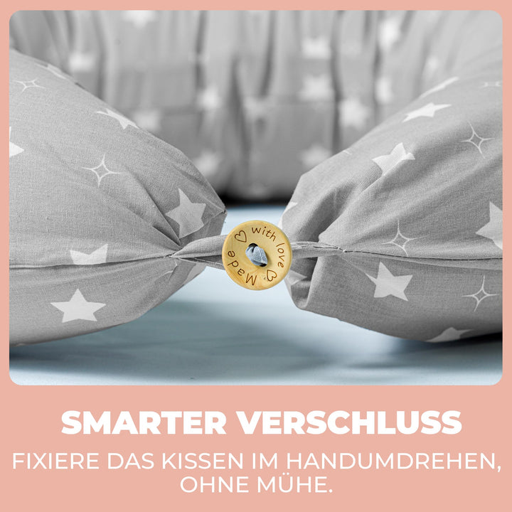 Stillkissen XXL 200x70cm Baumwolle Seitenschläfer Schwangerschaft - Bild 4