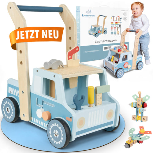 Lauflernwagen Holz 3-in-1 mit Stauraum Montessori ab 1 Jahr