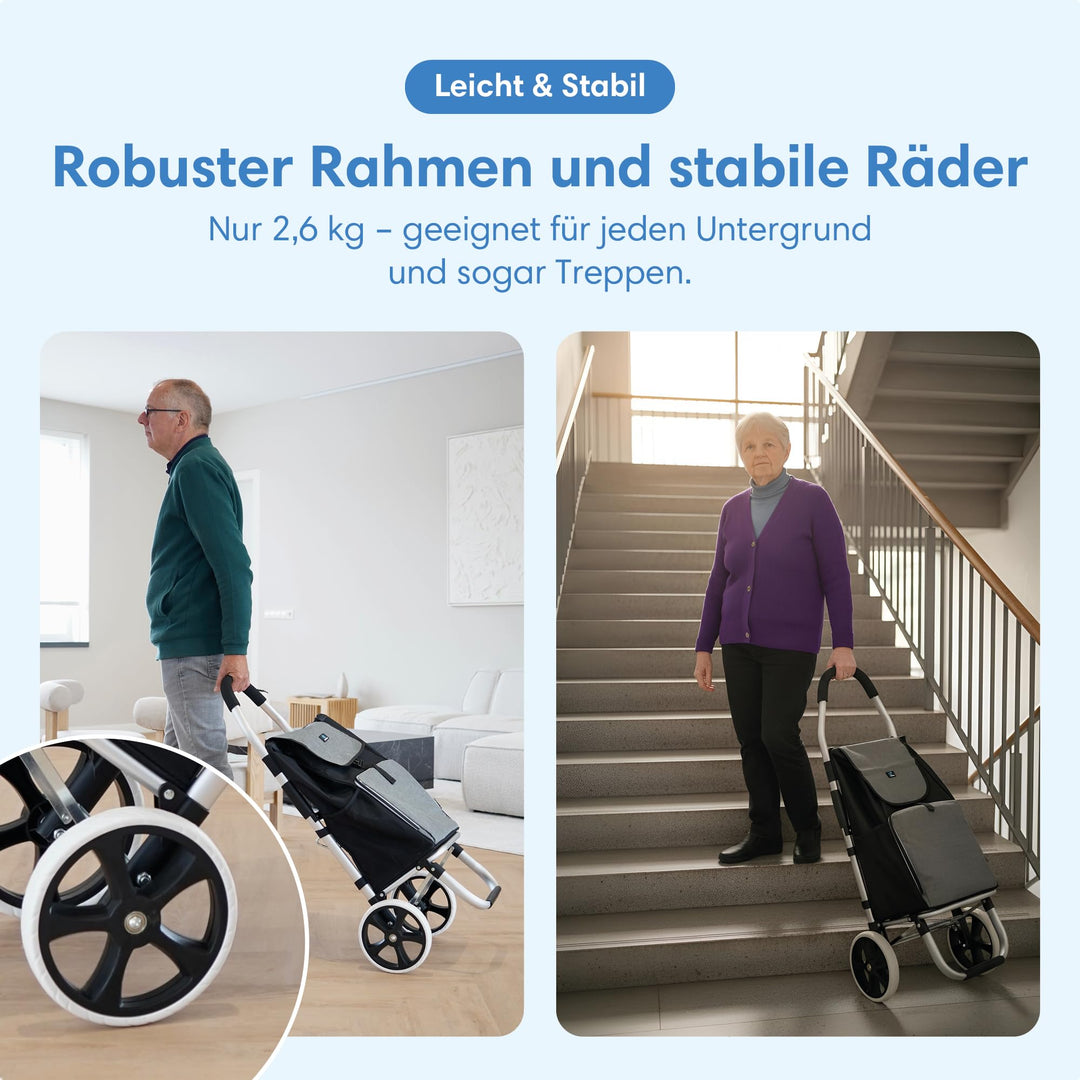 Einkaufstrolley XXL 45L klappbar mit Kühlfach und Sackkarren-Funktion - Bild 4
