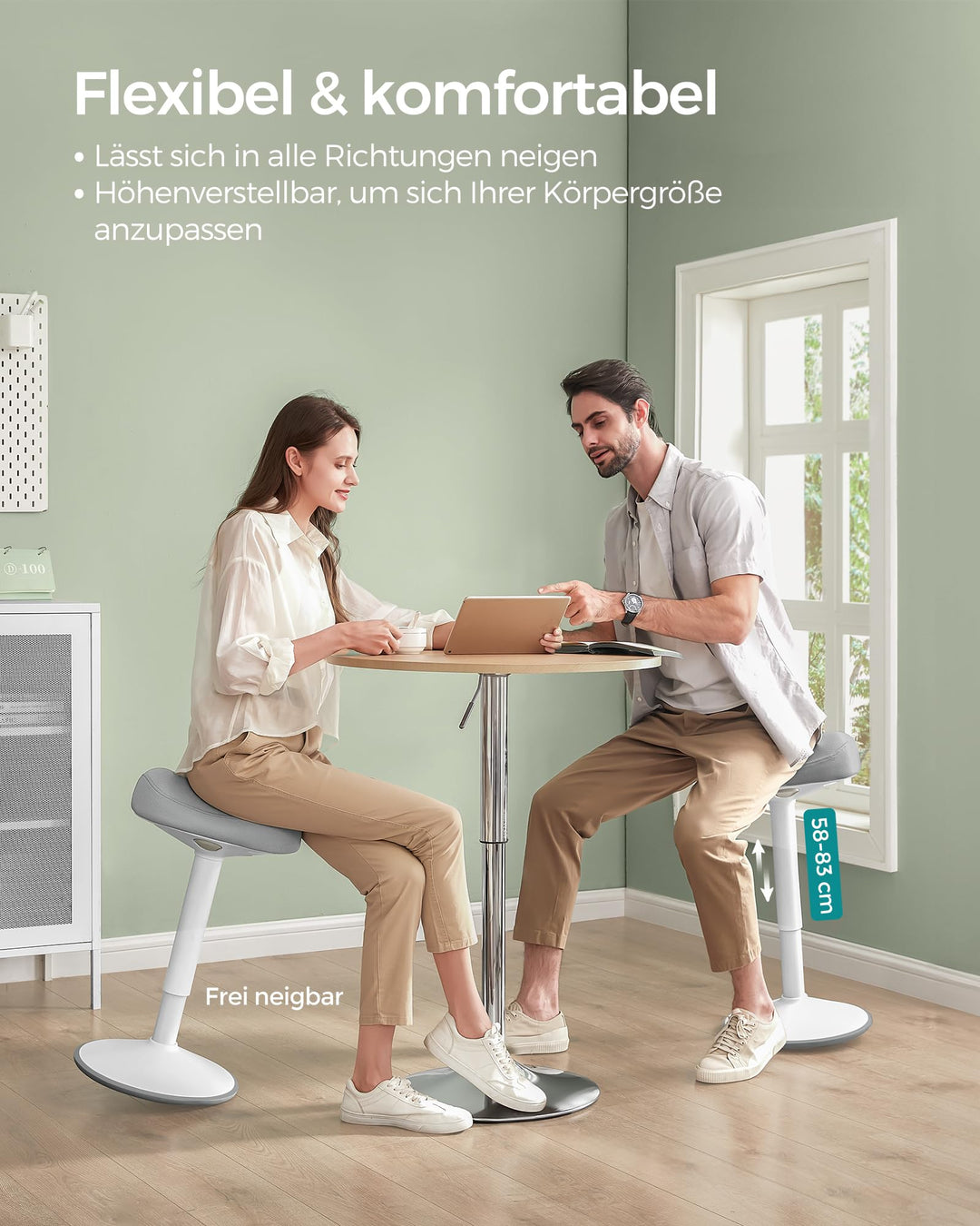 Stehhocker Sattelsitz 360° neigbar höhenverstellbar 58-83 cm - Bild 4