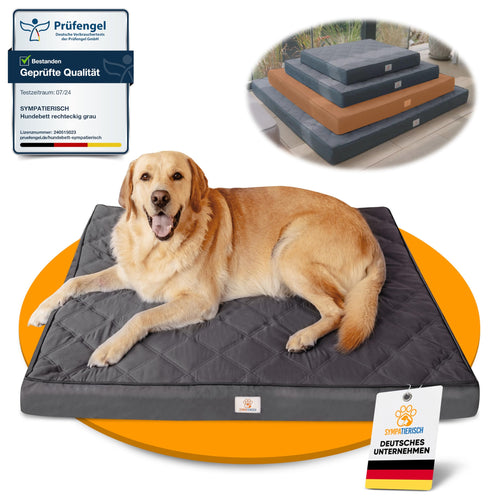 Orthopädisches Hundebett wasserdicht Mikrofaser grau 110x100x9 cm