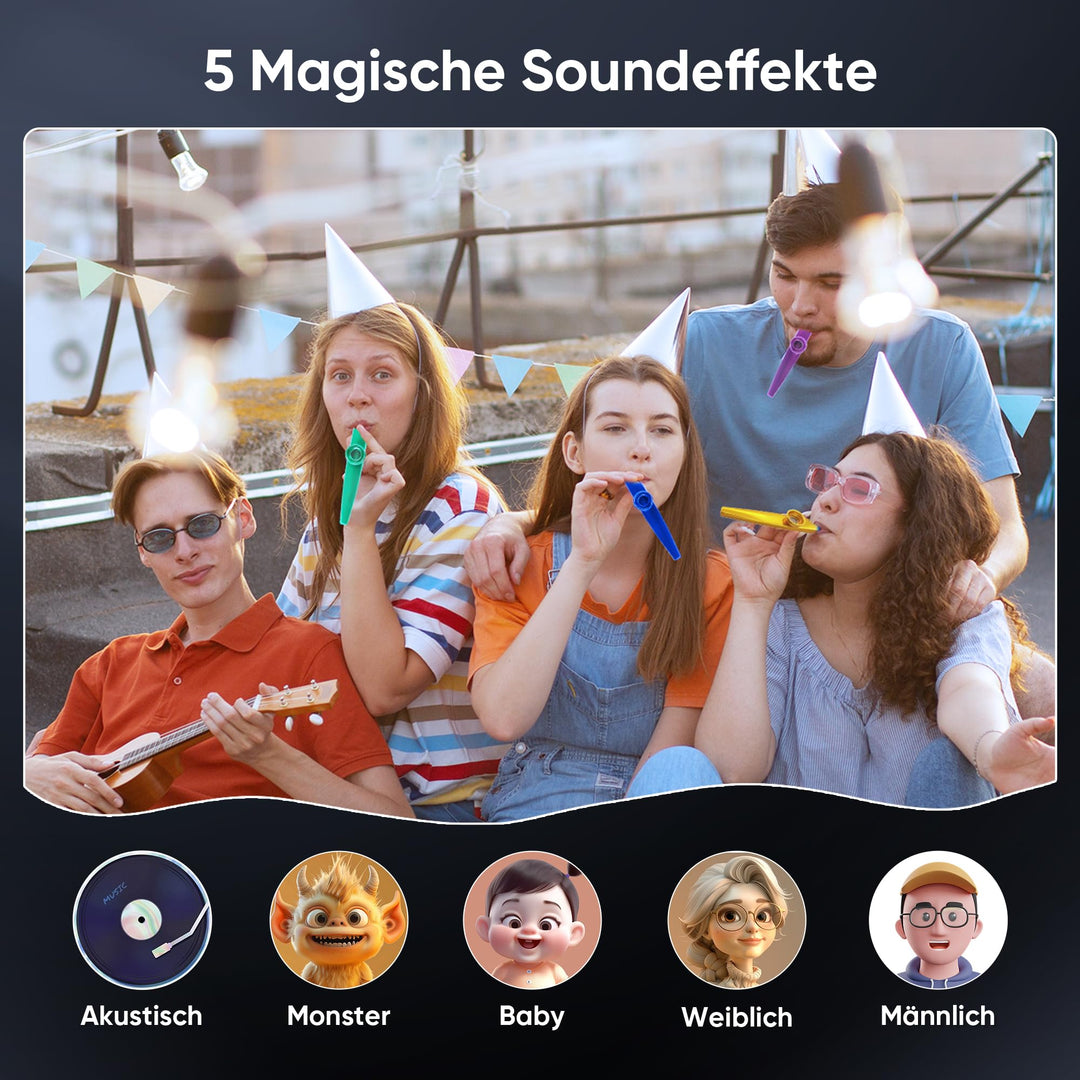 Karaoke Maschine mit 2 Mikrofonen Bluetooth 8W Lautsprecher - Bild 5