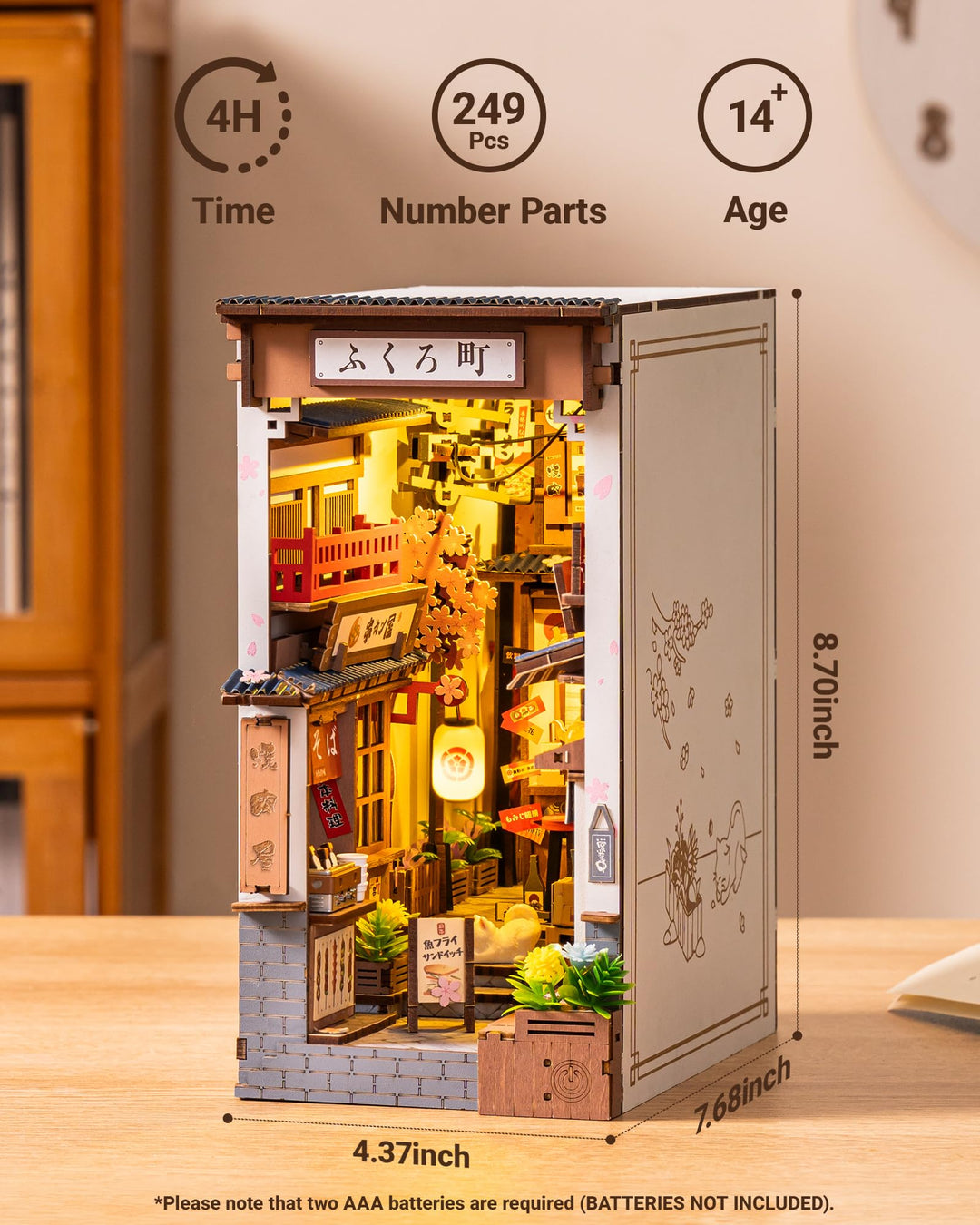 Book Nook Bausatz Sakura Wine Alley Japanische Gasse 249 Teile - Bild 5