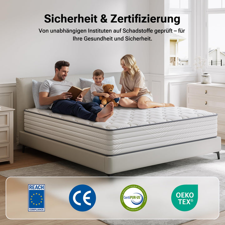 Taschenfederkernmatratze 140x200 cm H3 mit 7-Zonen-System - Bild 6