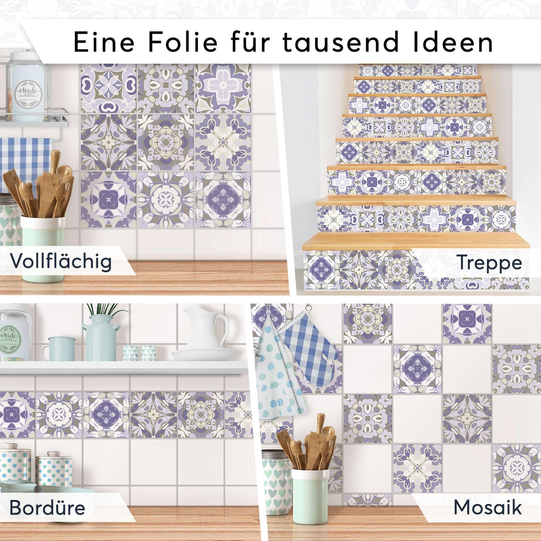 Fliesensticker Mosaik Vinyl selbstklebend 10x10 cm 36-teilig Bad Küche - Bild 8