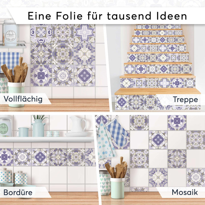 Fliesensticker Mosaik Vinyl selbstklebend 10x10 cm 36-teilig Bad Küche - Bild 8