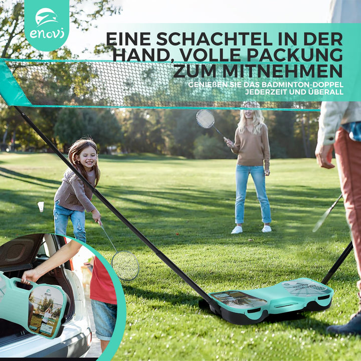 Badminton Set 4 Schläger mit Netz und Aufbewahrungsbox für Outdoor - Bild 6