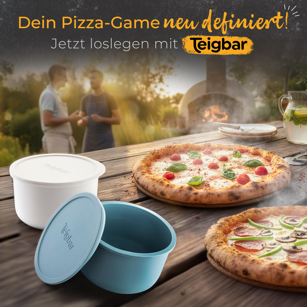 Pizzaballenbox Silikon mit Deckel 6er Set Ø13cm für 350g Teig - Bild 7