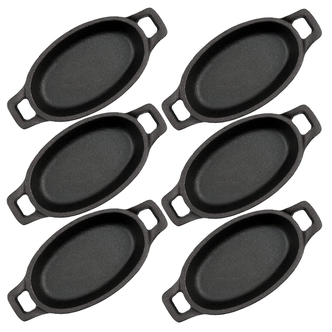 Gusseisen Servierpfännchen 6er-Set oval 20x9,5 cm eingebrannt - Bild 5