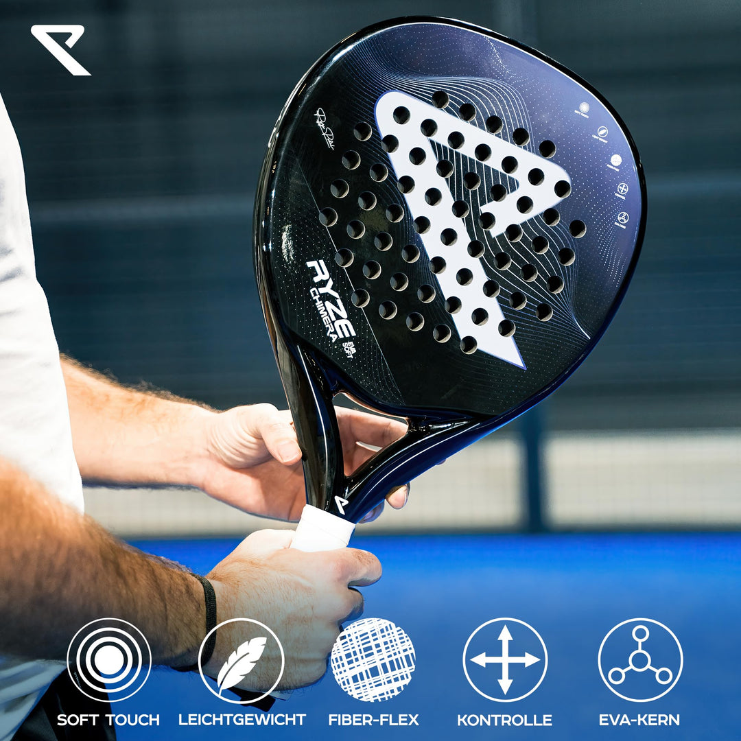 Padel Schläger Kohlefaser &amp; Fiberglas ultraleicht 360g Unisex - Bild 5
