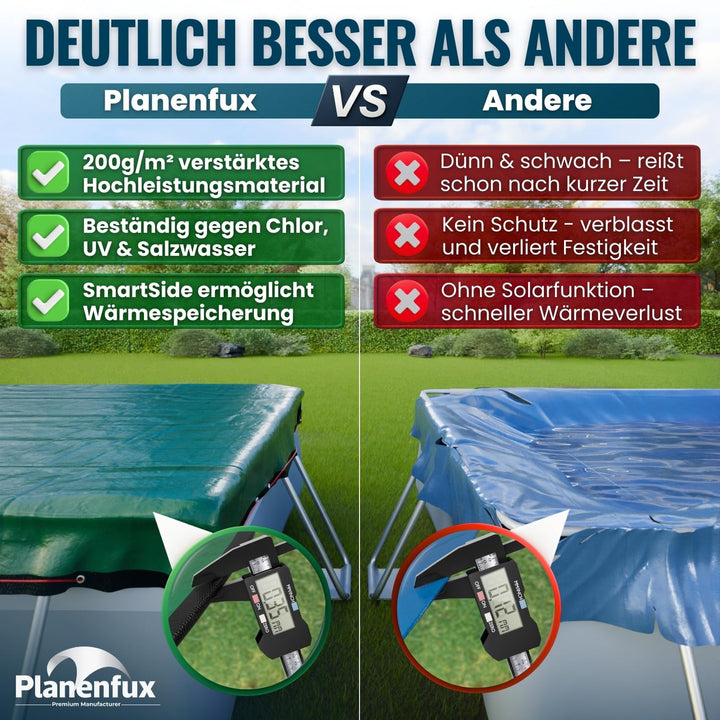 Poolabdeckung rechteckig 400x200 cm Solar 2-in-1 UV-beständig - Bild 3