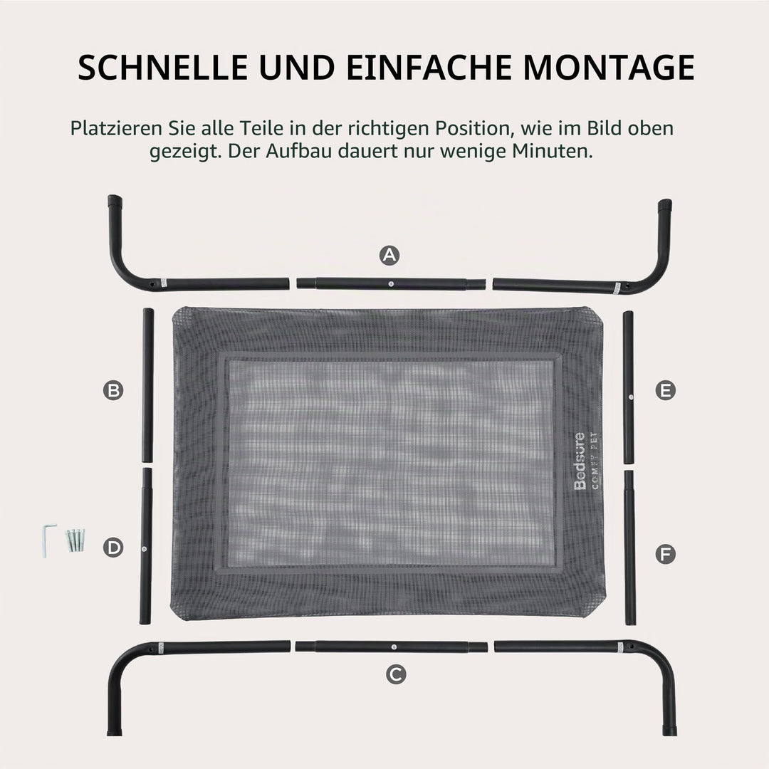 Hundeliege erhöht Outdoor Grau 124x80 cm bis 38 kg - Bild 5