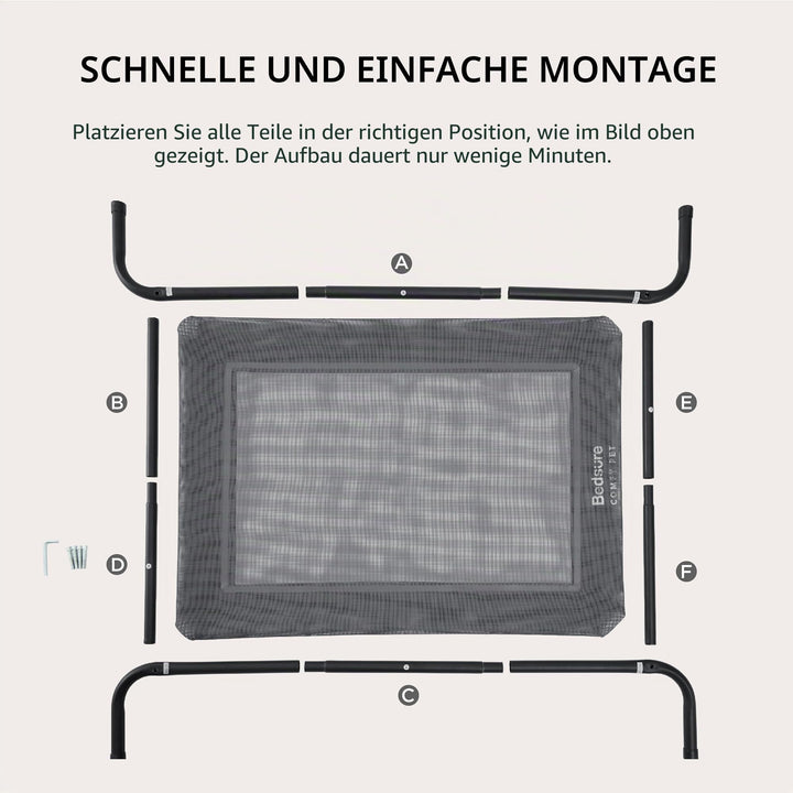 Hundeliege erhöht Outdoor Grau 124x80 cm bis 38 kg - Bild 5