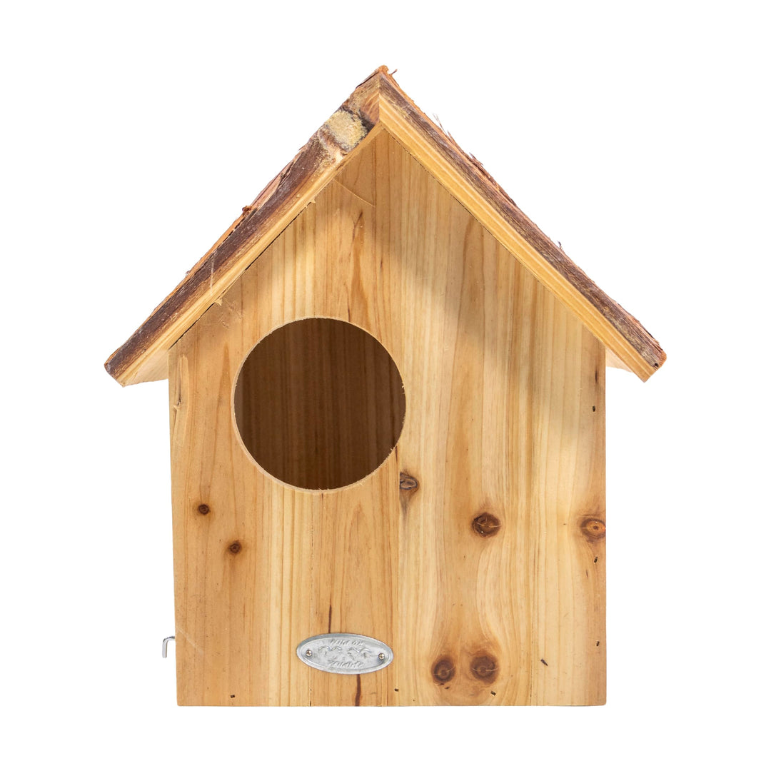 Eichhörnchenhaus Holz mit Rindendach 3 Eingänge 25x26x29 cm - Bild 3