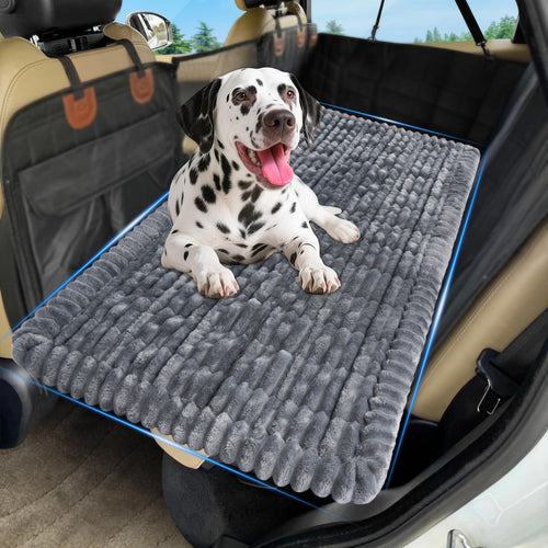 Hundematte Auto Rücksitz Flanell antirutsch 127x62x3cm dunkelgrau