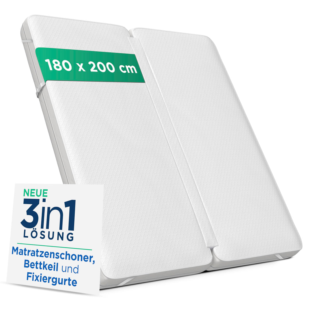Matratzenverbinder 180x200cm wasserdicht waschbar mit Fixiergurten