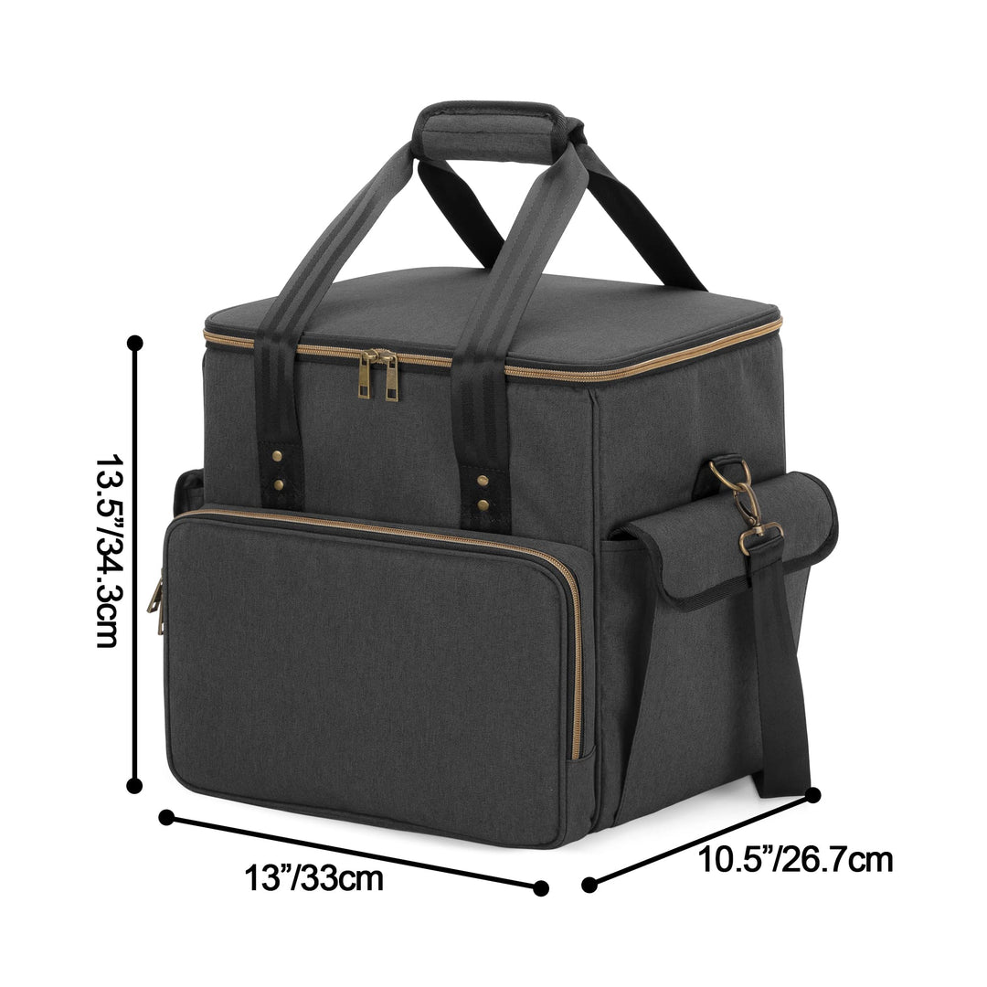 Schallplatten-Tasche wasserdicht 60 LP mit Schultergurt, Schwarz - Bild 6