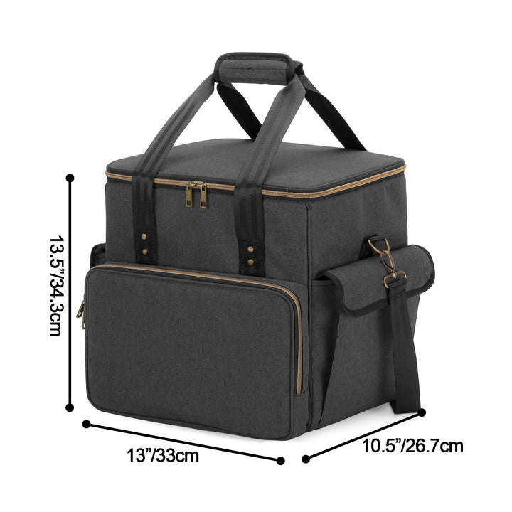 Schallplatten-Tasche wasserdicht 60 LP mit Schultergurt, Schwarz - Bild 6
