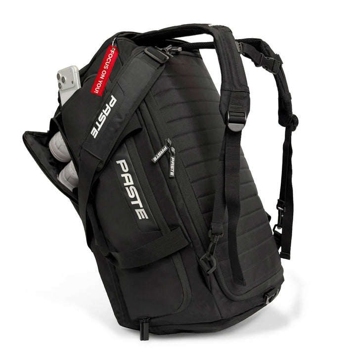 Sporttasche 68L mit Rucksackfunktion, Kühl- &amp; Schuhfach Schwarz