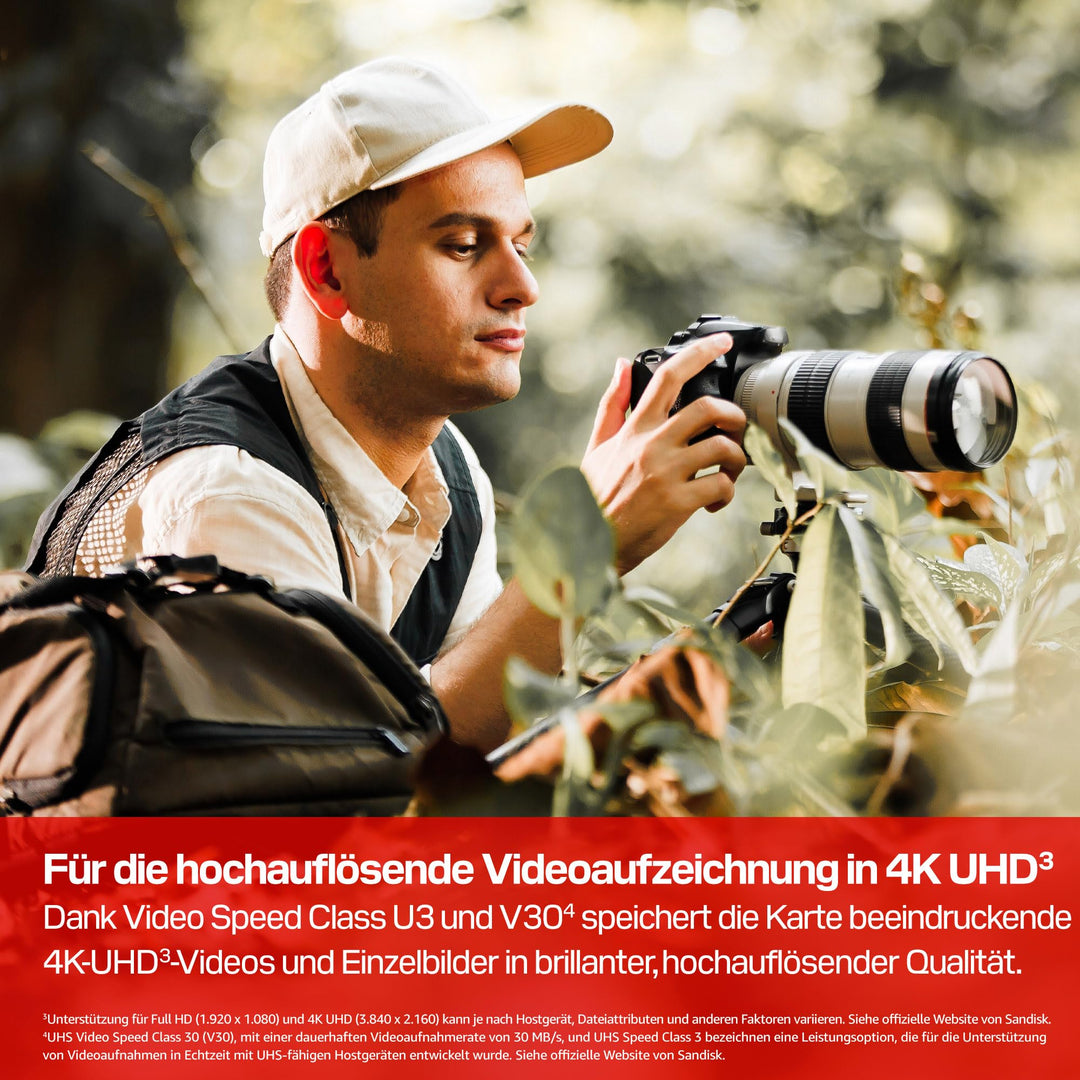 SD-Karte 256 GB UHS-I U3 V30 4K UHD bis 250 MB/s Lesen - Bild 2