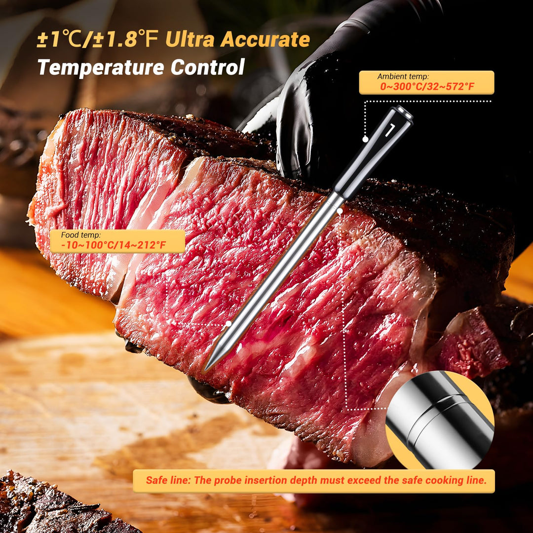 Grillthermometer kabellos 4 Sonden WiFi Bluetooth App-Steuerung - Bild 4