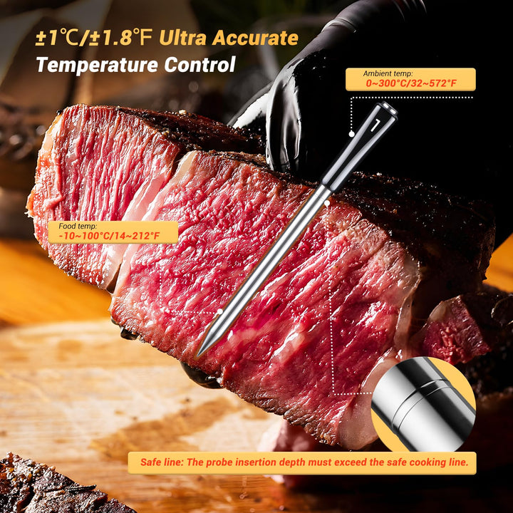 Grillthermometer kabellos 4 Sonden WiFi Bluetooth App-Steuerung - Bild 4