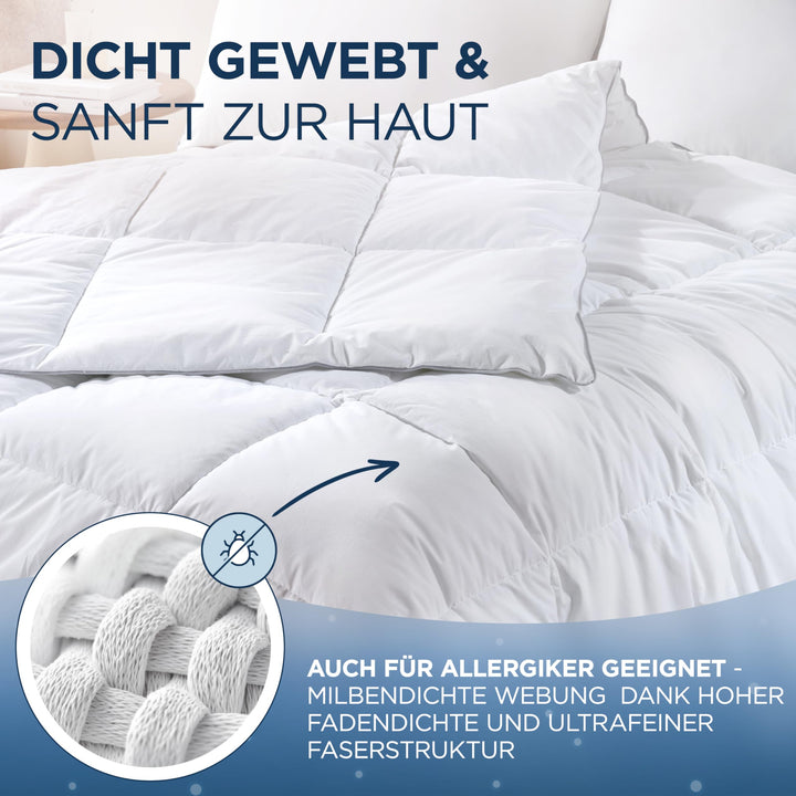 Ganzjahres-Steppdecke 155x220cm Perkalbaumwolle mit 3D-Faser-Füllung - Bild 3