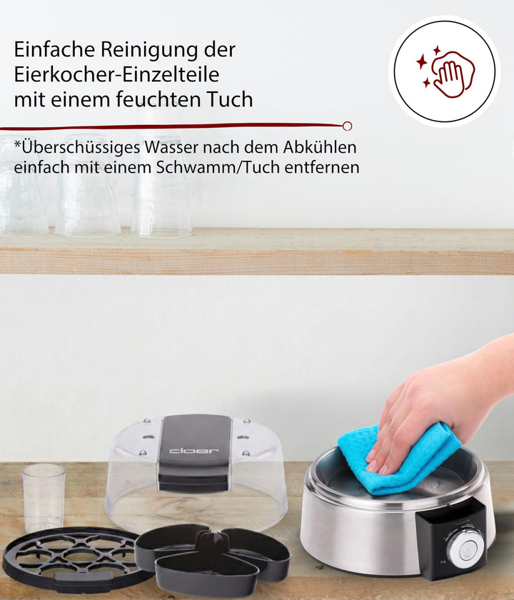 Eierkocher Edelstahl für 7 Eier mit Pochierfunktion, 435 W - Bild 5