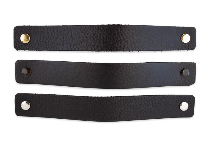 Möbelgriffe Leder 20 x 2,5 cm Schwarz 12er-Set mit Schrauben - Bild 4