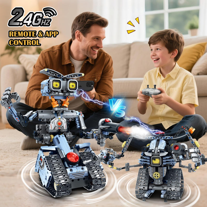 Roboter Bausatz 5-in-1 mit LED-Augen &amp; App-Steuerung ab 8 Jahren - Bild 3